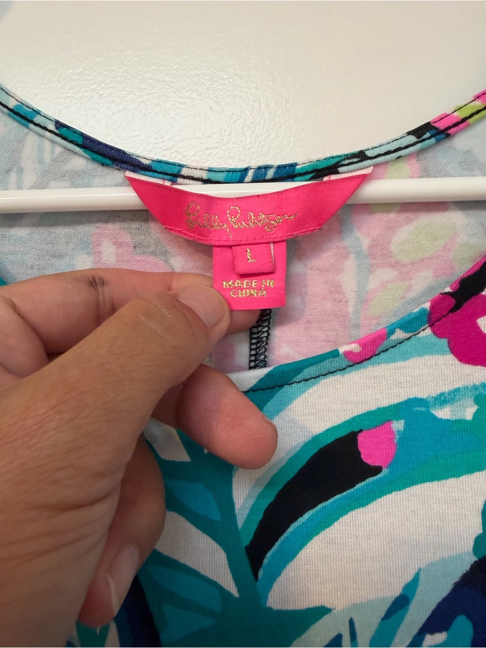 Lilly Pulitzer Teal & Pink Tropical Swim Cover-Up Dress - Picture 3 of 6